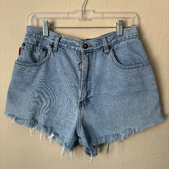 Vintage Bugle Boy For Her High Rise Denim Jean Shorts - Picture 1 of 8